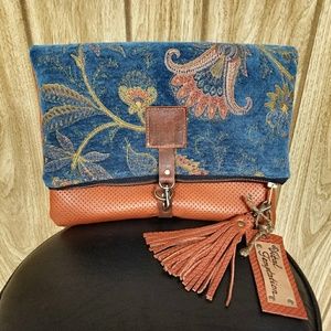 Large Leather Foldover Clutch